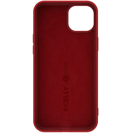 Cromo měkké gumové pouzdro iPhone 15 červená