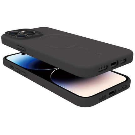 Cromomag magnetické měkké gumové pouzdro MagSafe iPhone 15 Pro černá