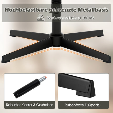 Kancelářská židle pro turecký sed, nastavitelná výška, šedá