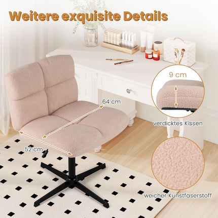 Kancelářská židle pro turecký sed, růžová umělá kožešina, ergonomický design