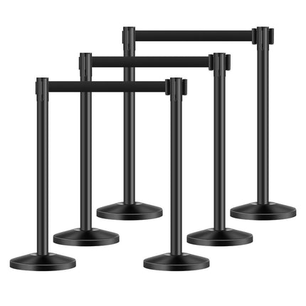 Crowd Control Stanchion Set, 6 Posts with 6.5 ft Belts