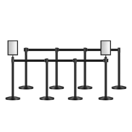 Crowd Control Stanchion Set, 8-Pack, Sign Holders