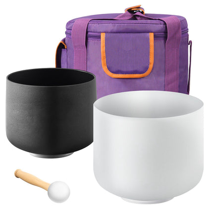 Crystal Singing Bowl Set, 8 and 10 Inch, A and F Notes