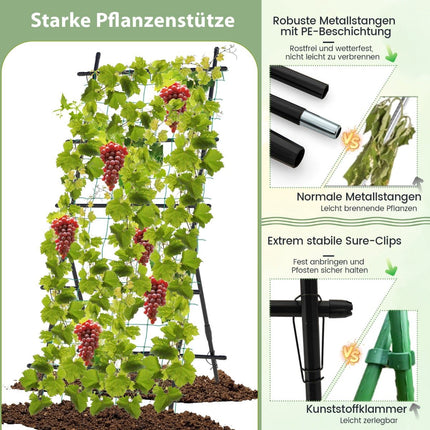 Opora na okurky se sítí, výška 187 cm, kov s PE povrchem