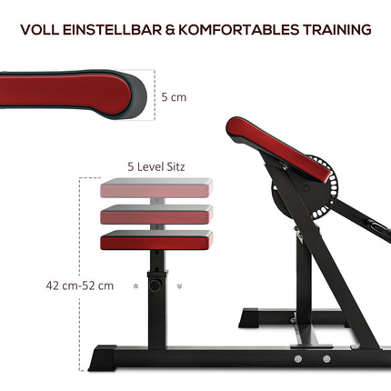 Bicepsová lavice s tricepsovým nástavcem, 5 poloh sedáku, 25 úhlů, ocel a syntetická kůže, černá
