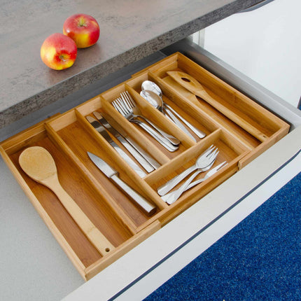Box na příbory bambus 48 cm rozšiřitelný