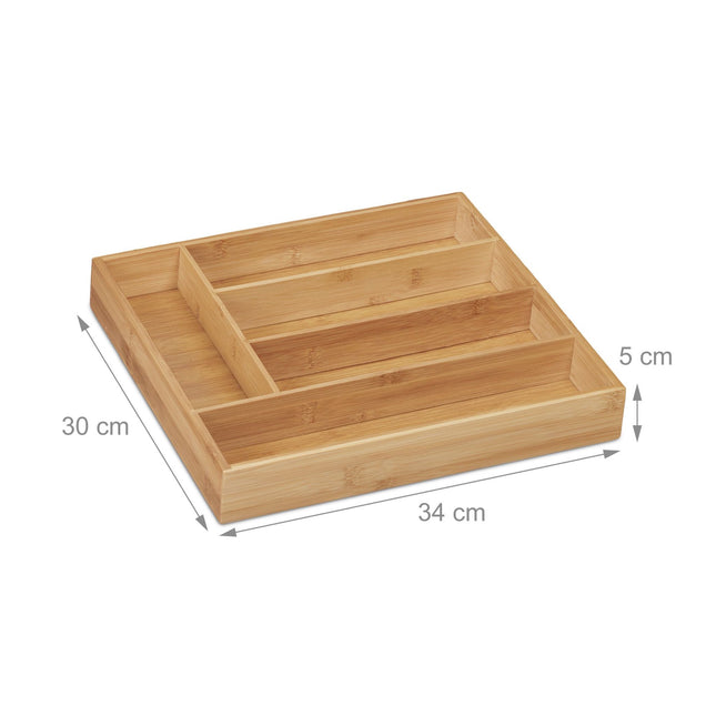 Box na příbory bambus 5 přihrádek