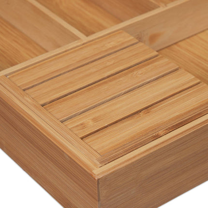 Cutlery box bamboo extendable