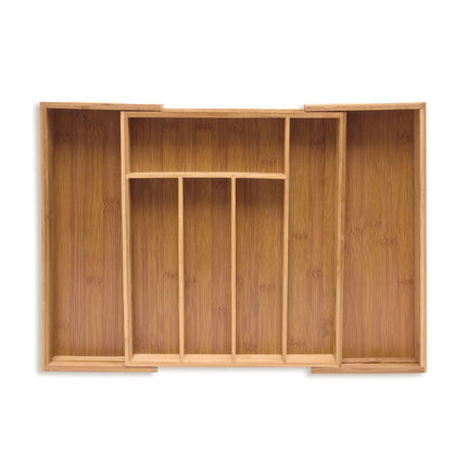 Cutlery box bamboo extendable