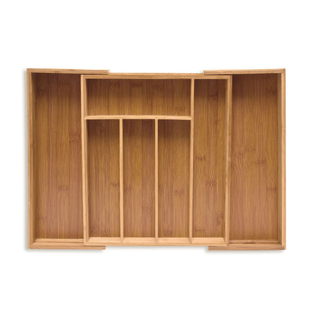 Cutlery box bamboo extendable