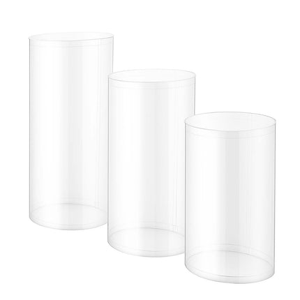 Cylinder Pedestal Stands, 3-Piece 60–90 cm, Clear Lid
