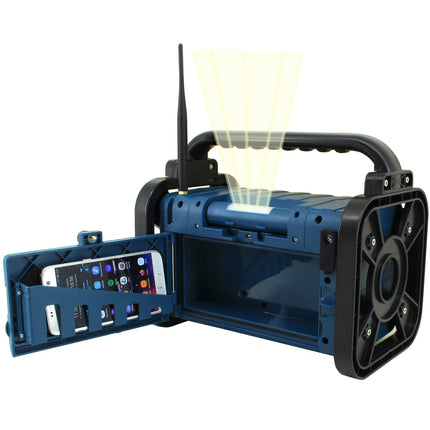 DAB85BL stereo stavební/zahradní rádio DAB+/FM s Bluetooth®, LED osvětlením a Li-Ion baterií