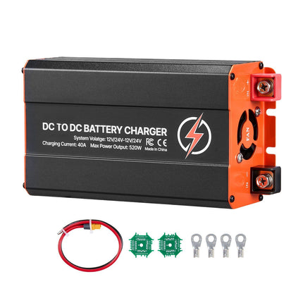 DC to DC Battery Charger 40A 520W, 12V 24V LiFePO4