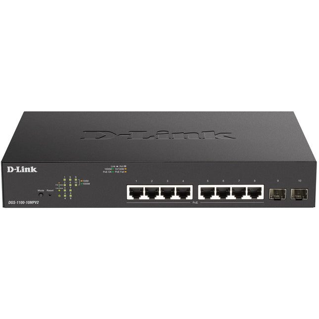 DGS-1100-10MPV2 10portový PoE+ smart spravovatelný gigabitový switch