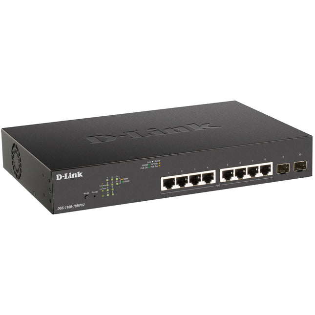 DGS-1100-10MPV2 10portový PoE+ smart spravovatelný gigabitový switch
