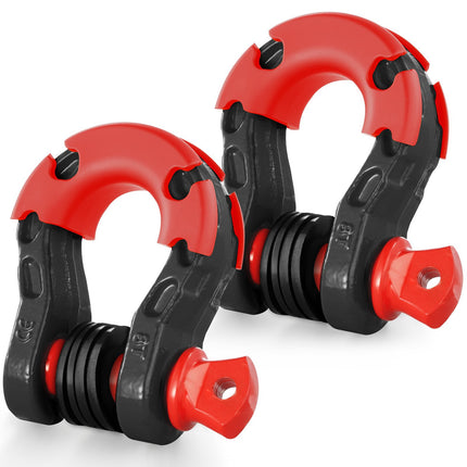 D-Ring Tow Shackles, 2 Pack, 8T WLL, 7/8 In Pin