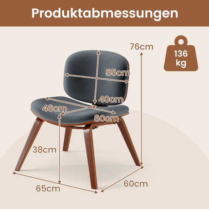 Tmavě šedé designové křeslo s prohnutým opěradlem a čalouněným sedákem
