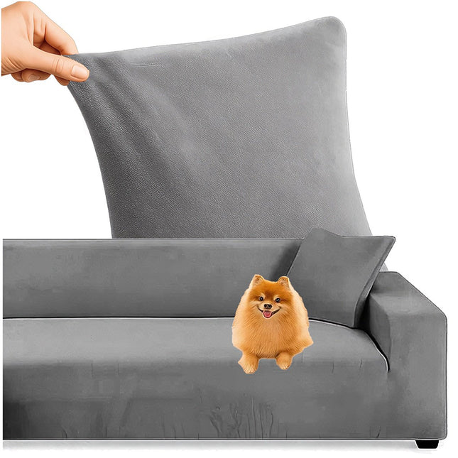 Donkergrijze bankhoes, 145-185 cm stretchstof