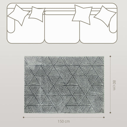 Dark Grey Washable Living Room Rug – 150 x 80 cm