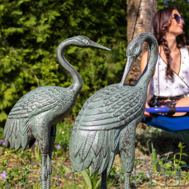 Decorative Cast Iron Crane Statue