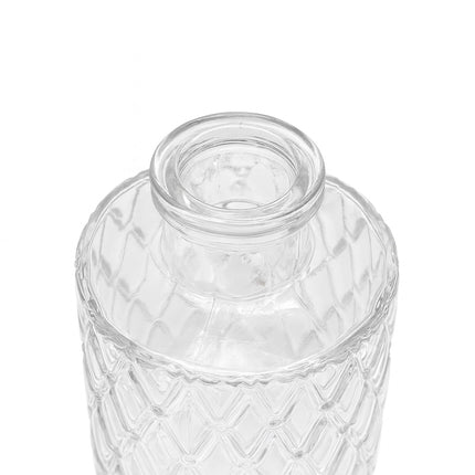 Dekorativní skleněné mini vázy, sada 6 ks – strukturovaný design