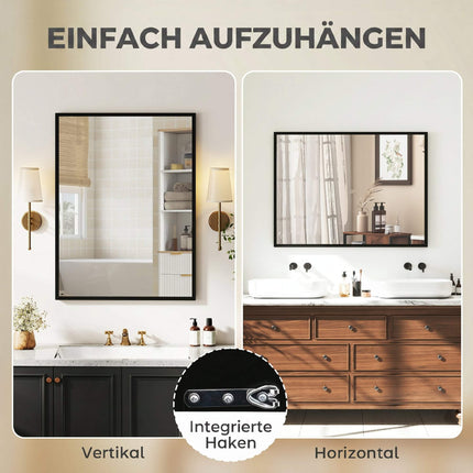 Decorative Wall Mirror, 76.2 x 101.6 cm, Black MDF Frame