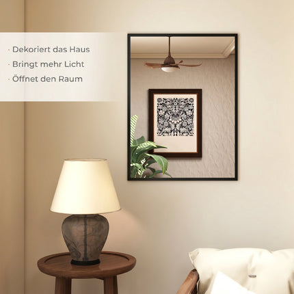 Decorative Wall Mirror, 76.2 x 101.6 cm, Black MDF Frame