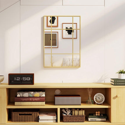 Decorative Wall Mirror, Gold Metal Frame, 50x70 cm