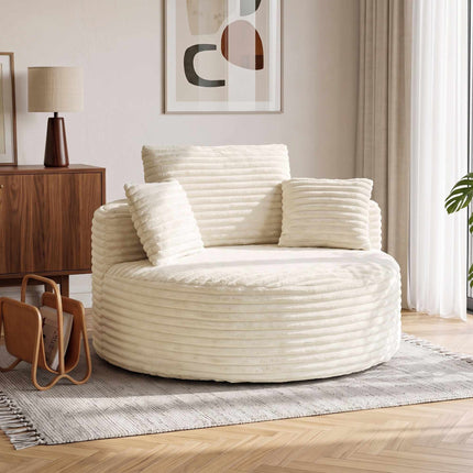 Deep Seat Foam Armchair with Cushions, Cream White