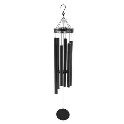 Deep Tone Wind Chimes, 58 in, 6 Aluminum Tubes, Black