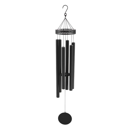 Deep Tone Wind Chimes, 58 in, 6 Aluminum Tubes, Black