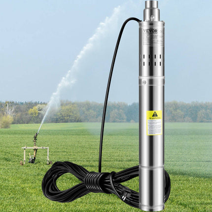 Deep Well Submersible Pump, 550W, 108 m Head, 20 m Cord