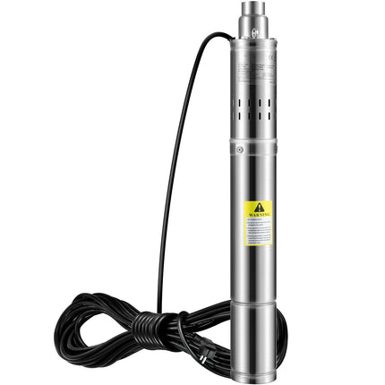 Deep Well Submersible Pump, 550W, 108 m Head, 20 m Cord