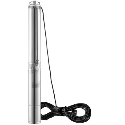 Deep Well Submersible Pump 750W, 75m Head, IP68, Stainless