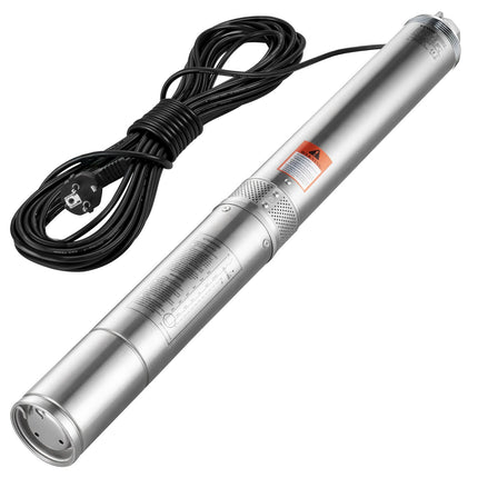 Deep Well Submersible Pump 750W, 75m Head, IP68, Stainless