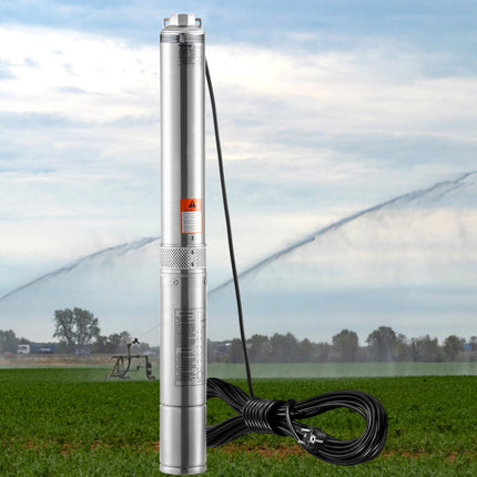Deep Well Submersible Pump 750W, 75m Head, IP68, Stainless