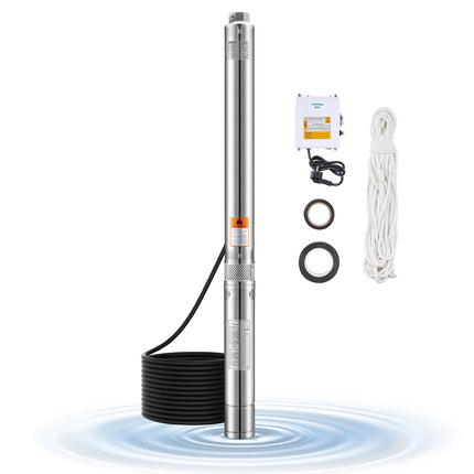 Deep Well Submersible Pump, 910W, 100 L/min, 53 m