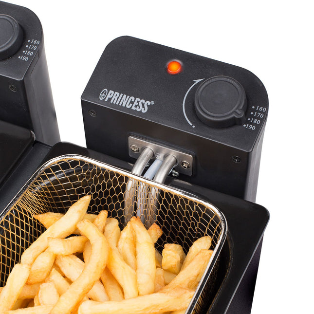 Doppelfritteuse 2x3L 2x1800W Schwarz