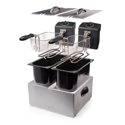Fritéza dvojitá 2x3L 2x1800W nerez