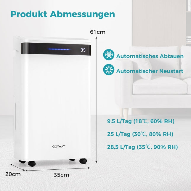 Odvlhčovač 28.5L/den, pro 35m², 4 režimy, bílý