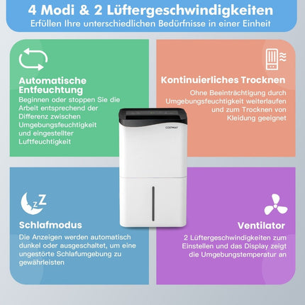 Odvlhčovač vzduchu, mobilní elektrický pokojový odvlhčovač 25L/24h pro místnost cca 60m²