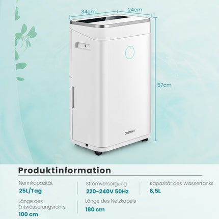 Odvlhčovač s nádrží na vodu 6.5 L, až 30 - 25 L / den