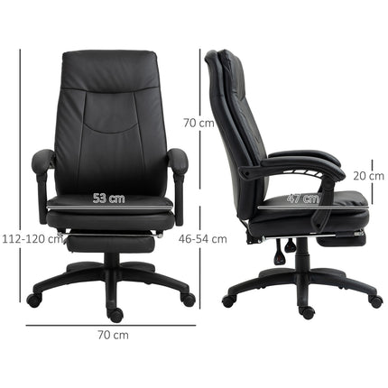 Ergonomická černá kancelářská židle s podnožkou, polstrované opěradlo