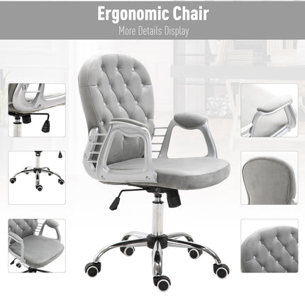 Ergonomická šedá kancelářská židle – nastavitelné polstrované opěradlo