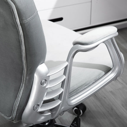 Ergonomická šedá kancelářská židle – nastavitelné polstrované opěradlo