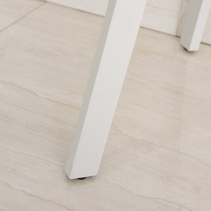 Elegant white office table with drawers, MDF & steel, 120x60x76 cm