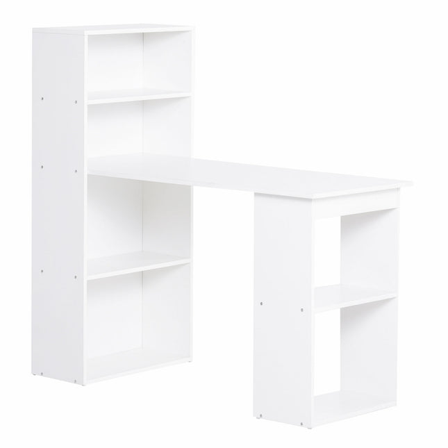 Psací a kuchyňský stůl s policí – 120x55x120 cm, bílý