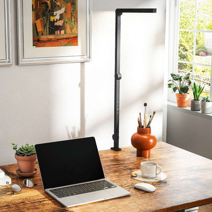 Stolní lampa s nastavitelným jasem a barvou světla, kovová svorka