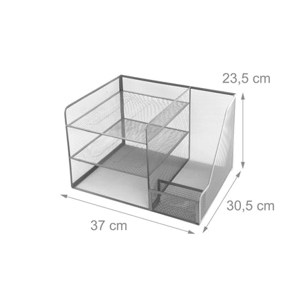 Desk Organizer, Metal Mesh, 5 Compartments