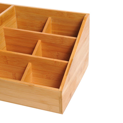 Stolní organizér se 2 zásuvkami, povrch přírodní dřevo